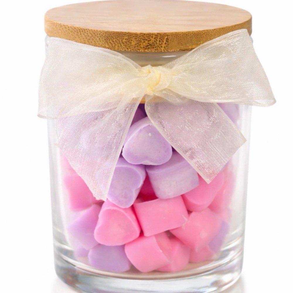 Heart-Shaped Wax Melts in Glass Jar